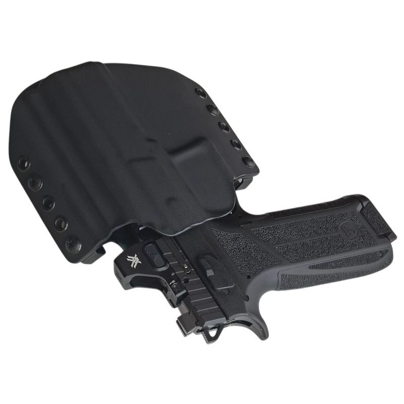 RH HOLSTERS Kabura OWB Classics CZ P-09  F NOCTURNE / right - without sweatguard / steel loops 40 mm / black KYDEX