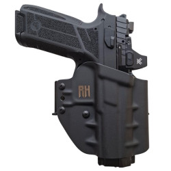 RH HOLSTERS OWB Frogy CZ P-09 C NOCTURNE pouzdro / pravé - 1/2 potní chránič / speedloopsoops 40 mm / černý KYDEX