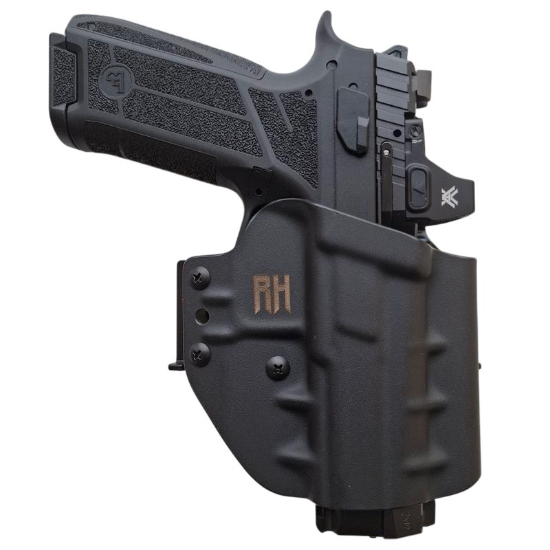 RH HOLSTERS Kabura OWB Frogy CZ P-09 C   NOCTURNE / right - 1/2 sweatguard / speedloopsoops 40 mm / black KYDEX
