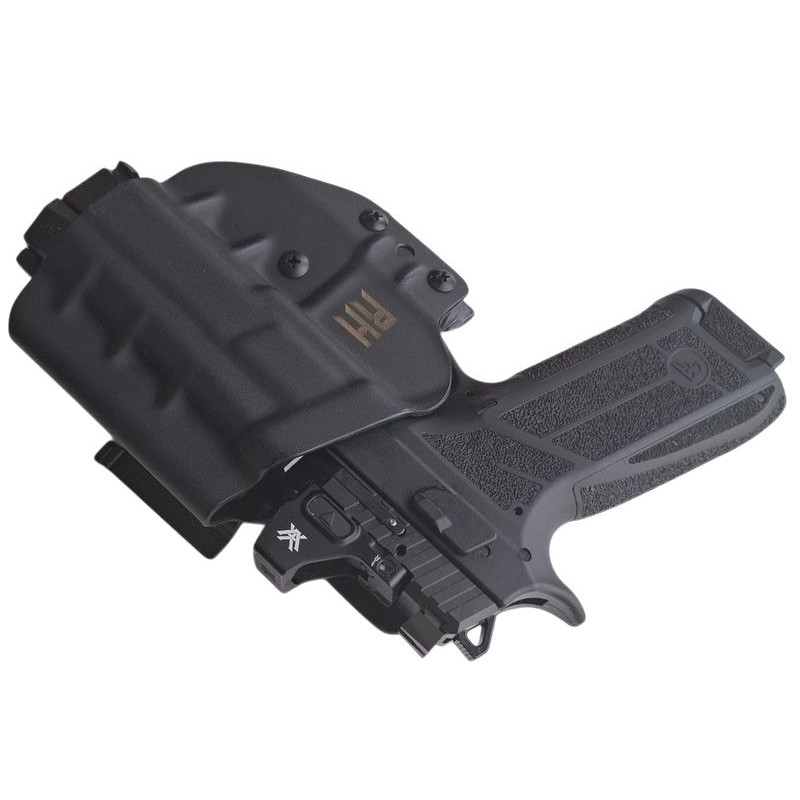 RH HOLSTERS Kabura OWB Frogy CZ P-09 C   NOCTURNE / right - 1/2 sweatguard / speedloopsoops 40 mm / black KYDEX