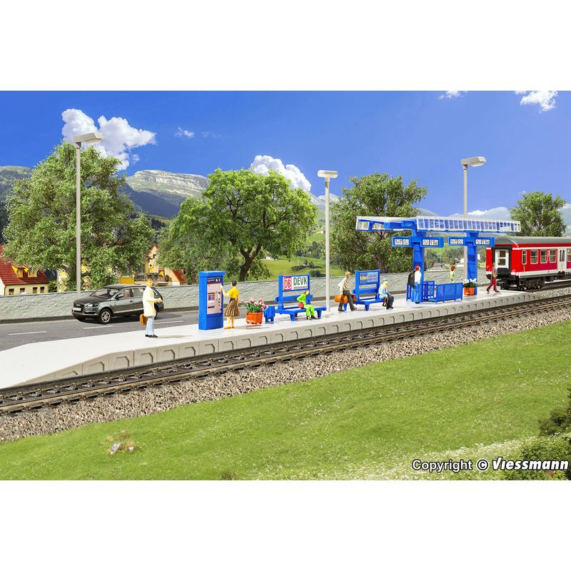 KIBRI 39557 H0 PERON with shelter and LED lighting