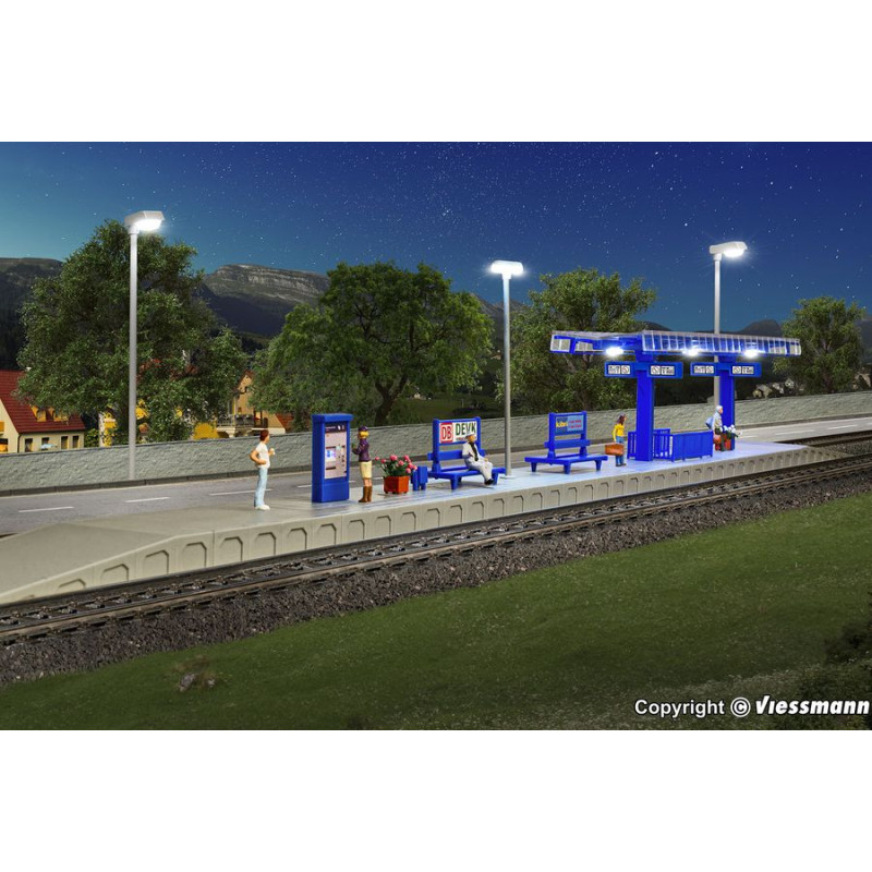 KIBRI 39557 H0 PERON z wiatą             i oświetleniem LED