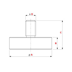 MAGNES NEODYMOWY WALEC 16* 4,5 mm /      z gwintem M6 - zewnętrzny