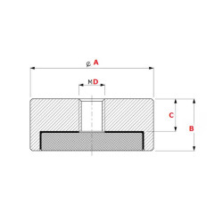 MAGNES NEODYMOWY WALEC 19* 8 mm /        z gwintem M4 - wewnętrzny