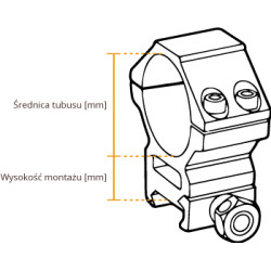 LEAPERS Montaż dwuczęściowy średni 1"/   weaver L-L4 (RQ2W1154)