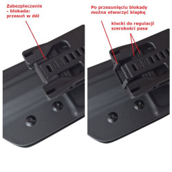 Pouzdro OWB Sport CZ Shadow 2 Target 5" / levé - Tek-lok / 3 mm / černé pouzdro KYDEX