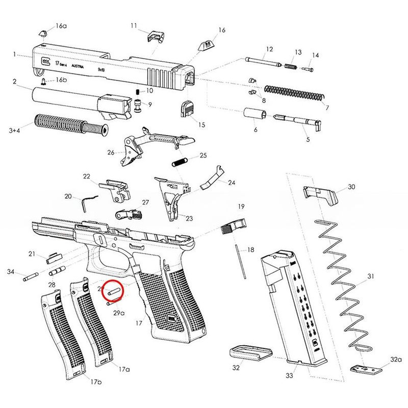 EEMANN TECH GLOCK Kołek spustu do Glock  Gen. 3-4-5 (122024)