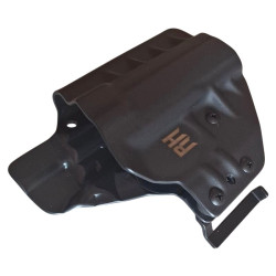 RH HOLSTERS Kabura OWB Frogy CZ 75 D     Compact (P-01) right - 1/2 sweatguard / speedloops 40 mm / black KYDEX