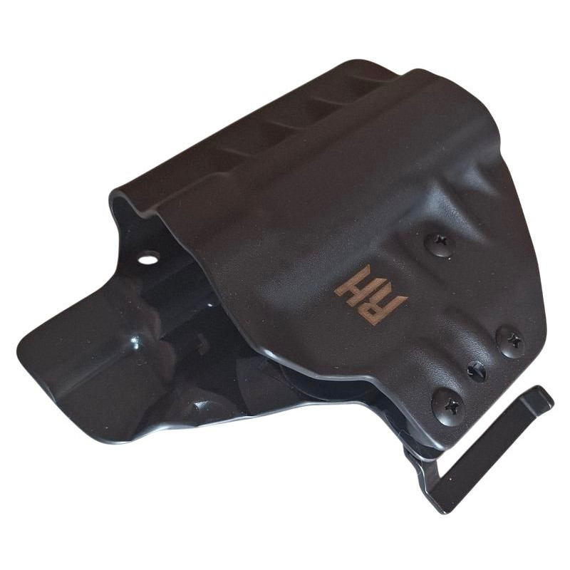 RH HOLSTERS Kabura OWB Frogy CZ 75 D     Compact (P-01) right - 1/2 sweatguard / speedloops 40 mm / black KYDEX