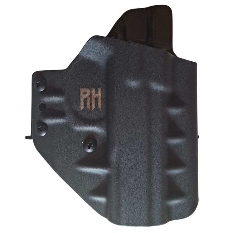 RH HOLSTERS Kabura OWB Frogy CZ 75 D     Compact (P-01) right - 1/2 sweatguard / speedloops 40 mm / black KYDEX