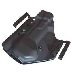 RH HOLSTERS Kabura OWB Frogy CZ 75 D     Compact (P-01) right - 1/2 sweatguard / speedloops 40 mm / black KYDEX