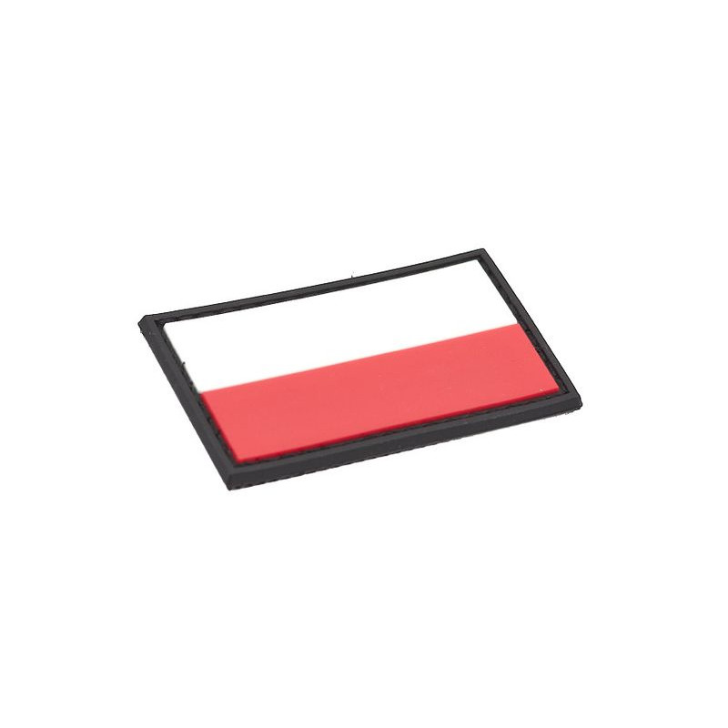 Naszywka z PVC z flagą Polski 3x5 cm     z rzepem (000021)
