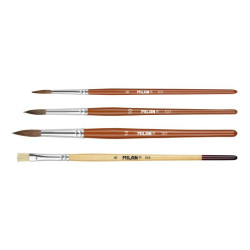 MILAN Zestaw pędzli BLISTER PACK 101     SERIES NO. 4 / 10 + 16 + 1 flat brush 524 SERIES No.8 (10462)