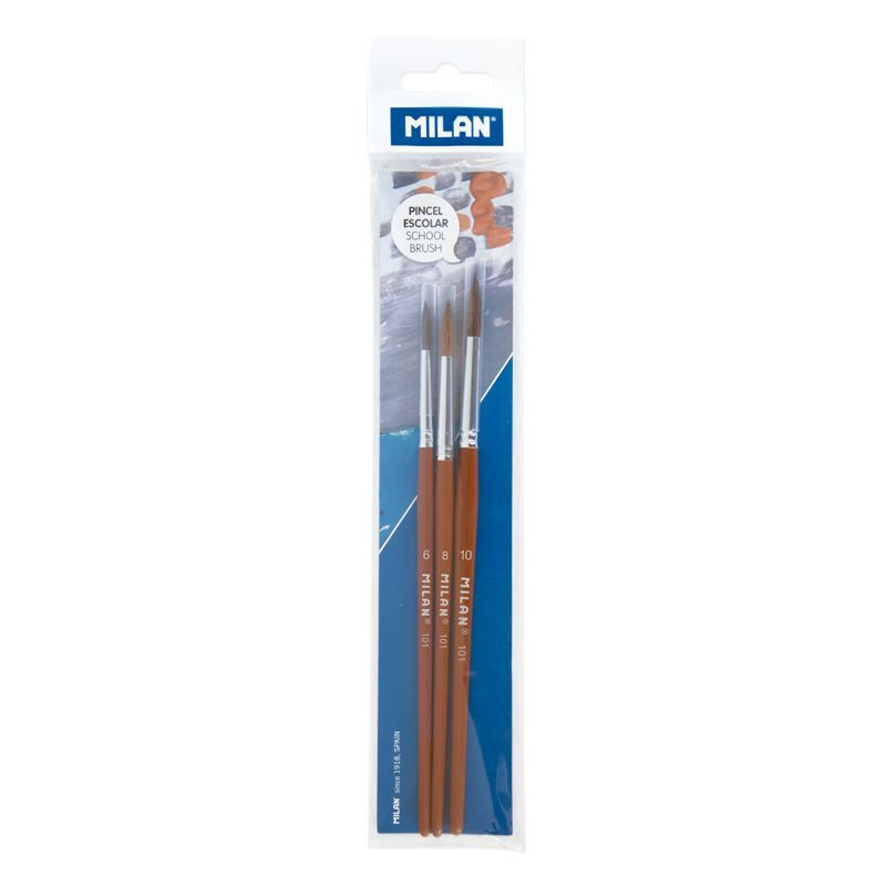MILAN BLISTER PACK 101 SERIES brush set NO.6 / 8 / 10 (10023)