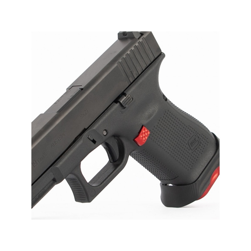 TONI SYSTEM GLOCK Zatrzask magazynka do  Glock Gen. 4/5 (PMPG5) - RED / powiększony