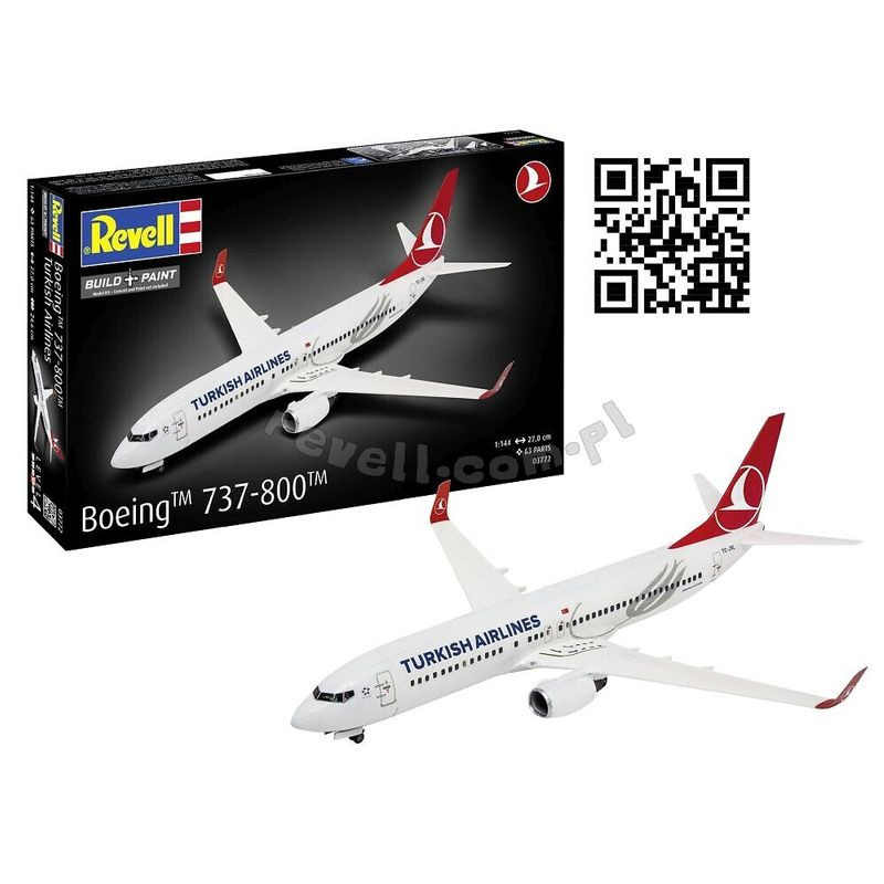 REVELL 1/144 BOEING 737-800 TURKISH AIRLINES MODEL SET (63772)