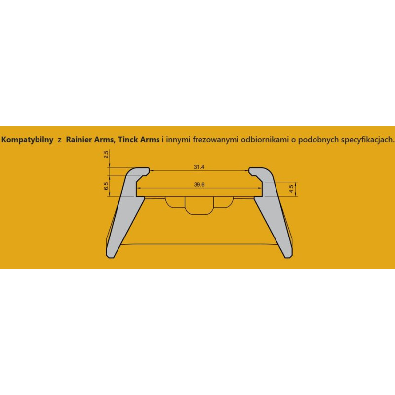 ARMANOV Lejek do AR-15 & Similar Milled  Receivers | Wide - Black (MWALAR15WIDE-BL) Magwell