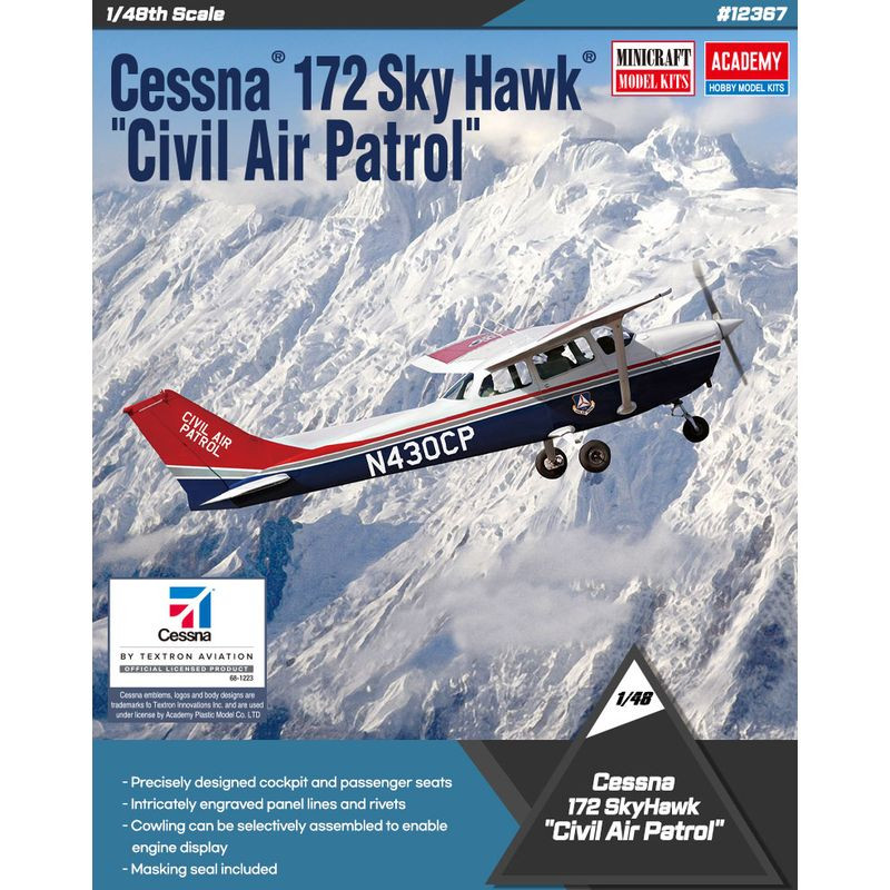 ACADEMY 1/48 Cessna 172 Sky Hawk "Civil  Air Patrol" (12367)