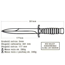 Military knife silver dagger wz.98 AN