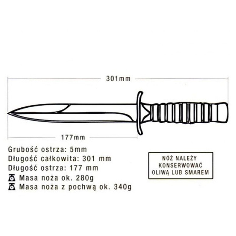 Military knife silver dagger wz.98 AN