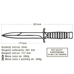 Nóż wojskowy srebrny z piłą wz.98 NZ