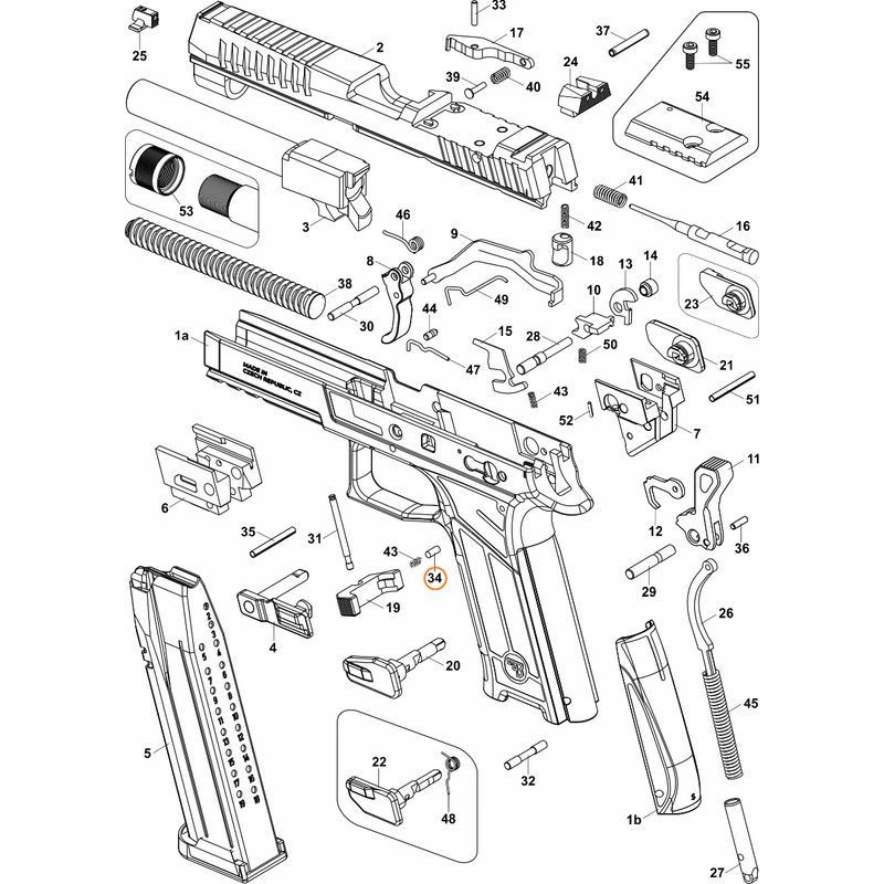 CZ Kołek 2,5x6 do CZ P-09 Nocturne       (0710-2640-01QND) parts 34 / ĆESKA ZBROJOVKA