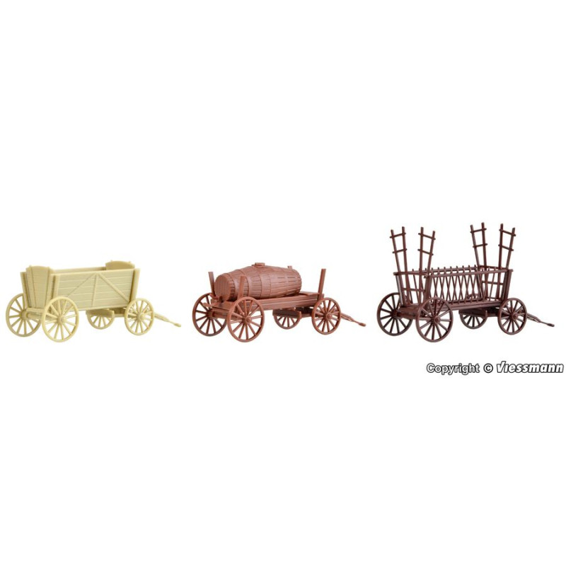 KIBRI 15703 H0 Wooden Carts ( 3 pieces )