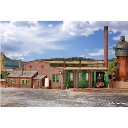 VOLLMER 45754 H0 fan locomotive shed with opening doors