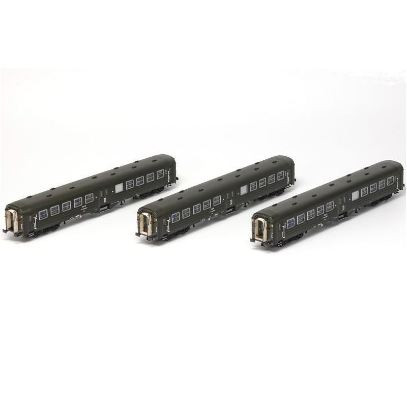 ROBO 302021 SET OF 3 WAGONS "RYFLAK" PKP 2 cl. / JAROCIN station ( with lighting )