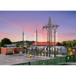 KIBRI 39840 H0 Transformer station with fence and lighting