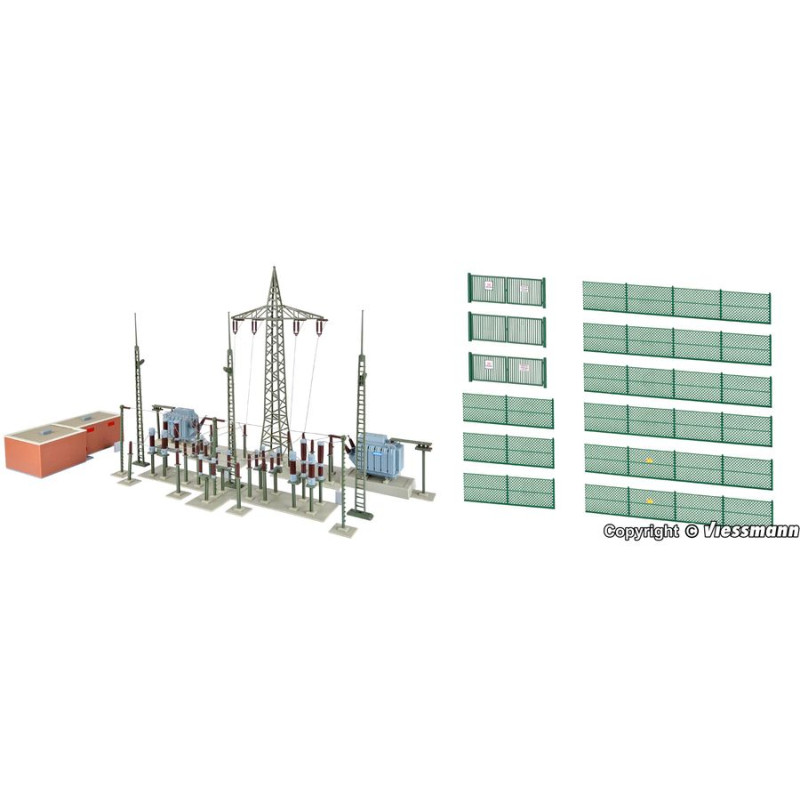KIBRI 39840 H0 Transformer station with fence and lighting