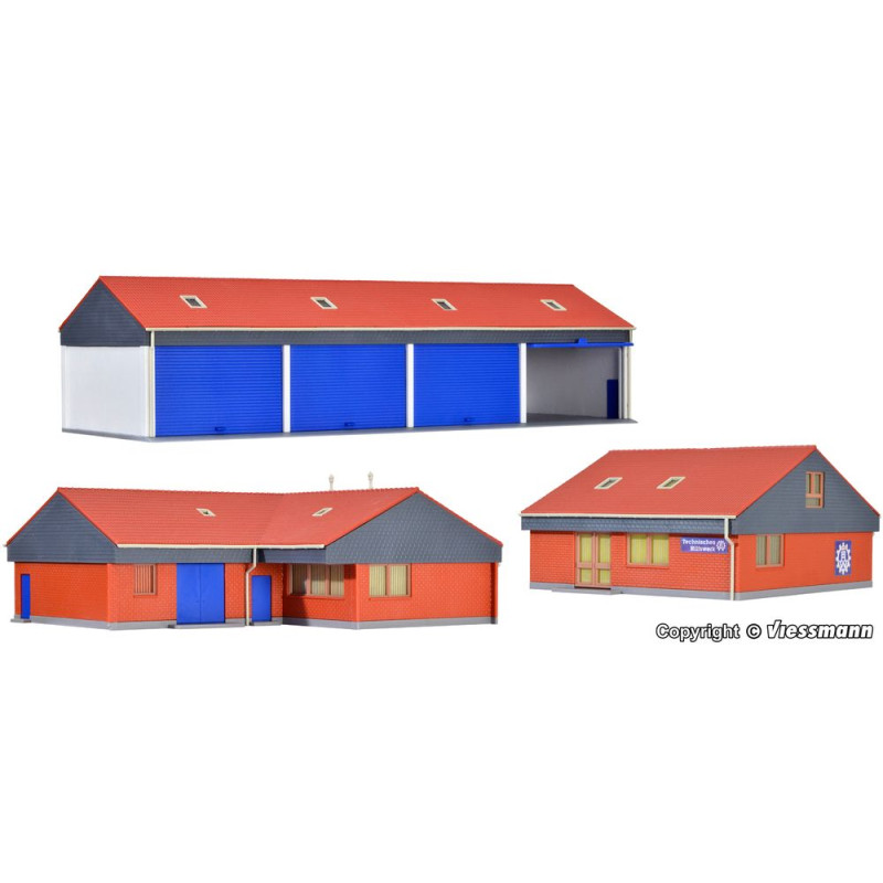 KIBRI 39211 H0 Offices and garages THW Kitzingen