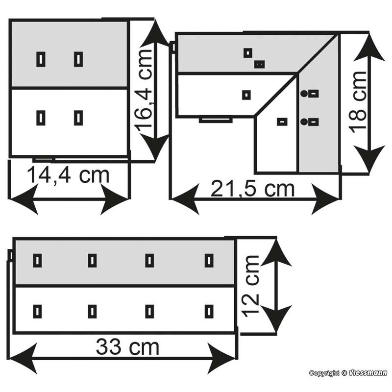 KIBRI 39211 H0 Kanceláře a garáže THW Kitzingen