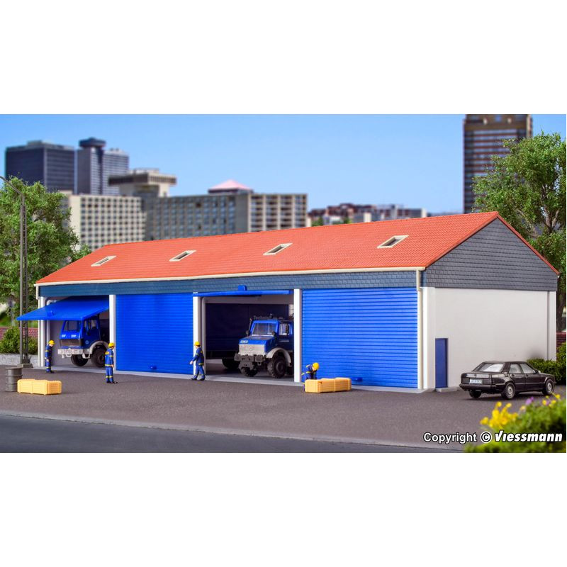 KIBRI 38136 H0 Garage for 4 trucks