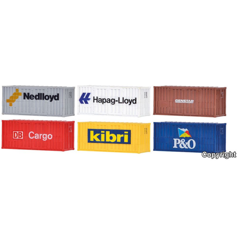 KIBRI 10924 H0 Containers 20st. ( 8 pieces )