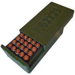 BULLETMAG AMMUNITION BOX 7.62x25 TOKAREV / 50 - zelený / posuvné víko