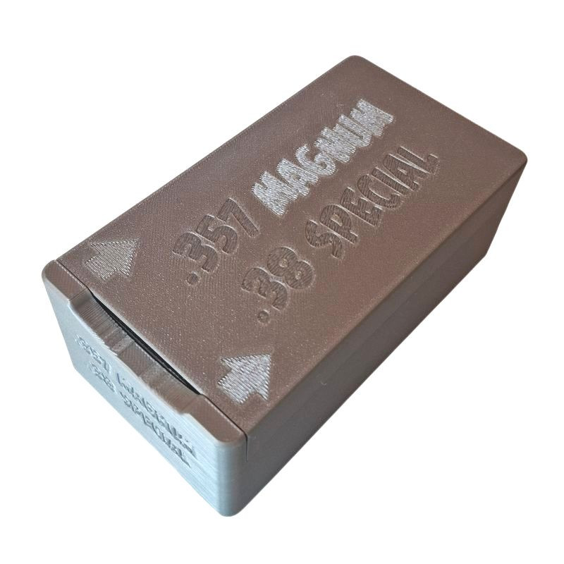 BULLETMAG PUDEŁKO NA AMUNICJĘ .357       MAGNUM / .38 SPECIAL / 50 - srebrne / przesuwna pokrywka