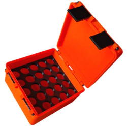 BULLETMAG AMMUNITION CASE for 12/70 rifle (with handle) - orange / clasp lid
