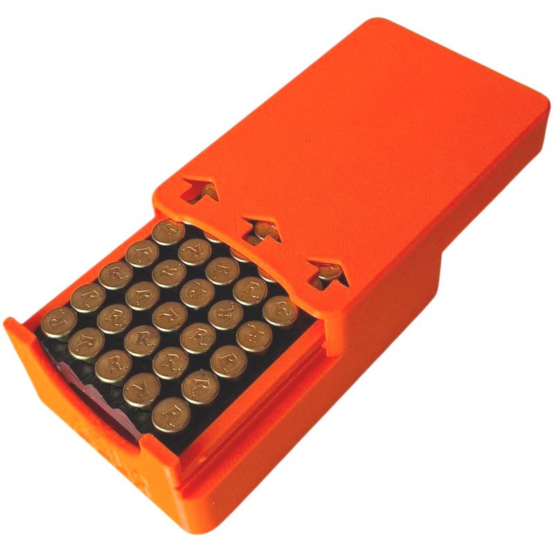 AMMUNITION CASE .22LR / BELLOT insert / 50 - ORANGE sliding lid