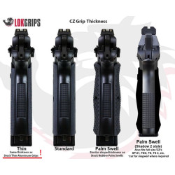 LOK GRIPS obložení pro CZ Shadow 2 / krátké (THIN SHORT CUT) černé se zlatým povrchem