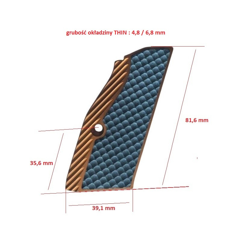 LOK GRIPS Liners for CZ Shadow 2 / short (THIN SHORT CUT) black with gold finish