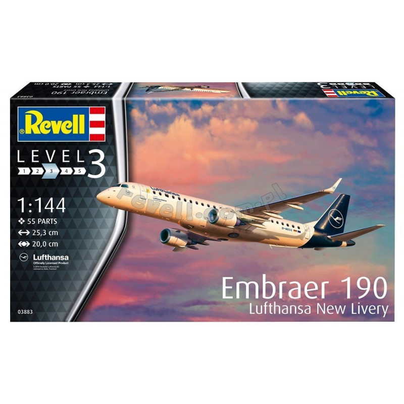 REVELL 1/144 EMBRAER 190 Lufthansa New   Livery (03883)
