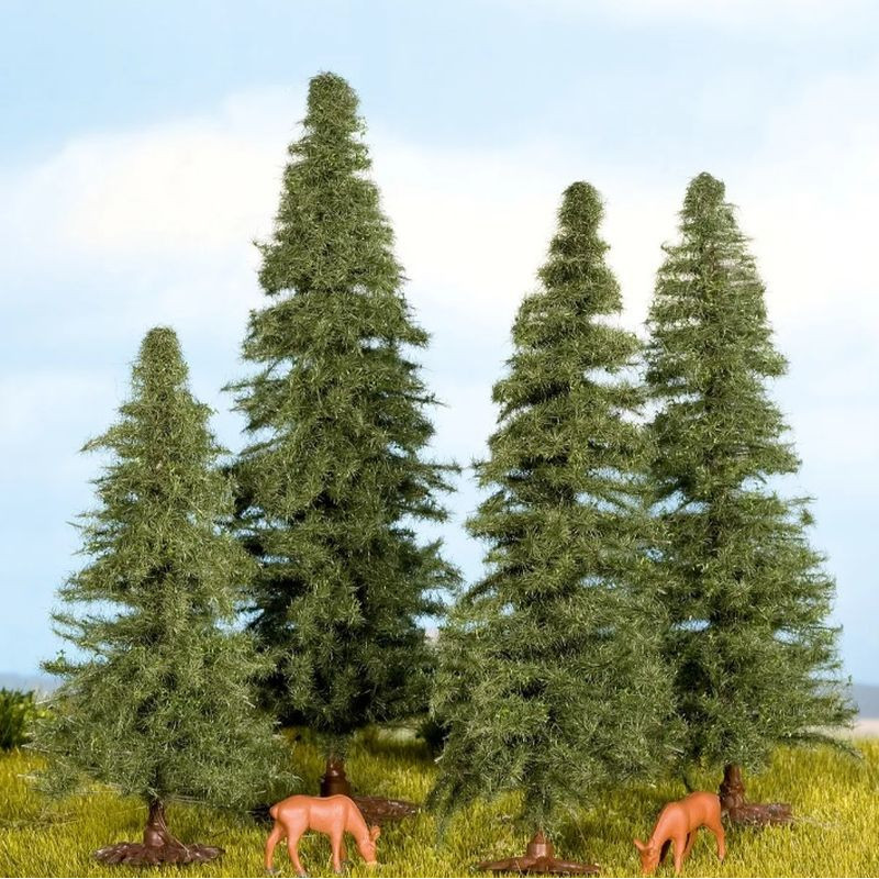NOCH 25232 Fir Trees / Fir Tree - 8/12 cm / set of 4 pieces