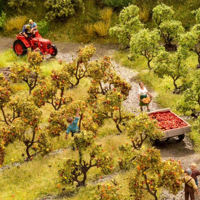 NOCH 21532 Plantation Trees with Apples  / Drzewa owocowe / Jabłonki - 3,5 cm / zestaw 12 sztuk