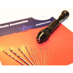 AMAZING ART Mini Hand Drill + 10 Drill Bits 0.5–2 mm (14019)