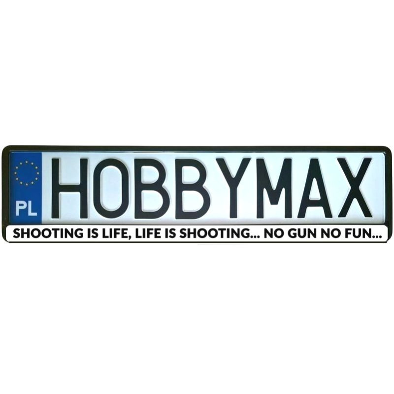 License plate frame - silver / SHOOTING IS LIFE, LIFE IS SHOOTING...NO GUN NO FUN....