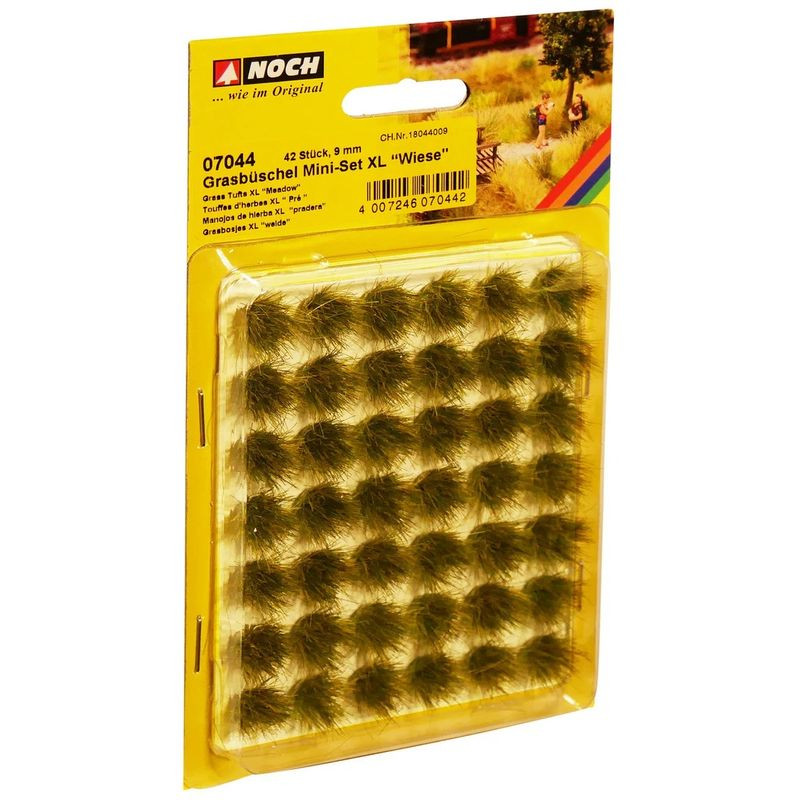 NOCH 07044 Mini sada trsů trávy XL "Louka" / Trávníkové trsy - 9 mm / sada 42 kusů