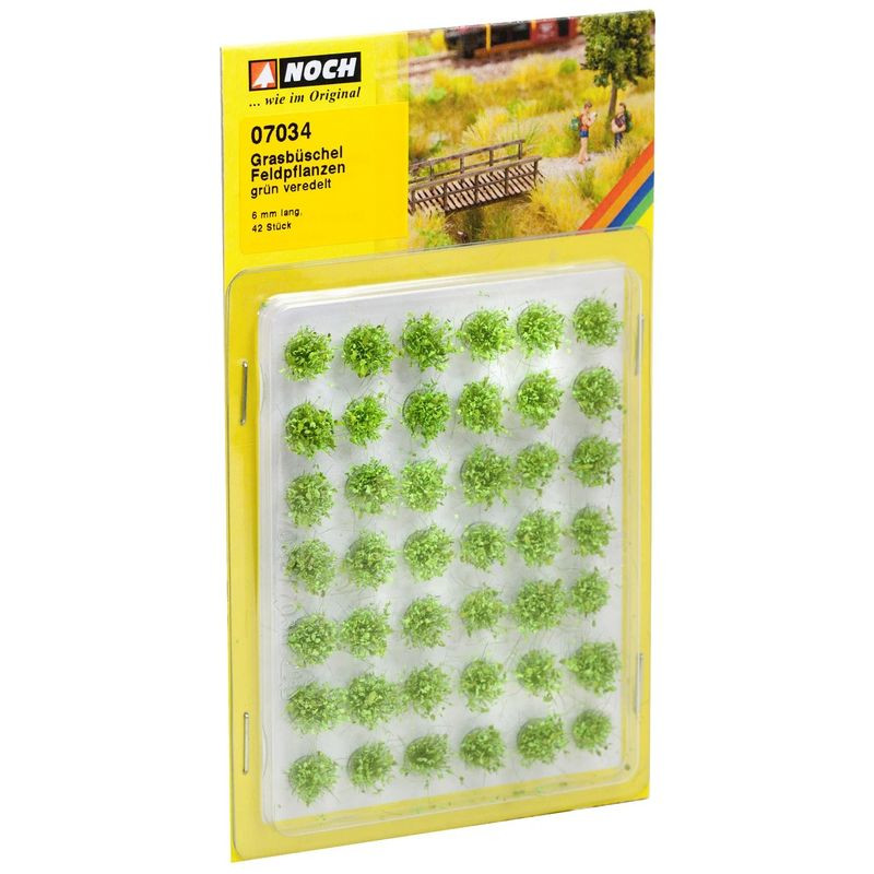 NOCH 07034 Grass Tufts Mini Set “Field   Plants” / Trawa kępki - 6 mm / zestaw 42 sztuki