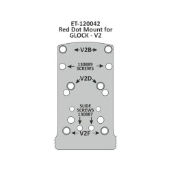 EEMANN TECH GLOCK Płytka montażowa Red   Dot do Glock / Type: V2 (120042)
