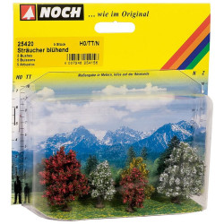 NOCH 25420 Bushes / Krzewy z kwiatami    3/4 cm / zestaw 5 sztuk